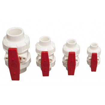 PVC 32mm True Union Ball Valves white/red  ( ABTU032 ) will only suit metric plumbing 